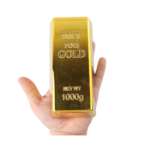 Gold Bar Plast Golden Paperweight Heminredning Bullion Bar Sim Golden 100g