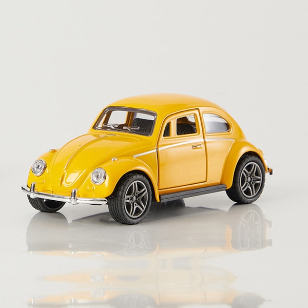 1:32 Retro Vintage Beetle Pull Back Bilmodel Legetøj Børnegave Yellow 1pc