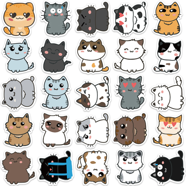 50 kpl Mixed e Cat Animal Graffiti Tarra auton kitara Matkalaukku L Multicolor one size