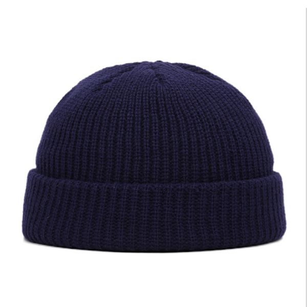 Unisex Mænd Kvinder Beanie Hat Varm Ribbet Winter Turn Ski Fisherm Navy blue one size