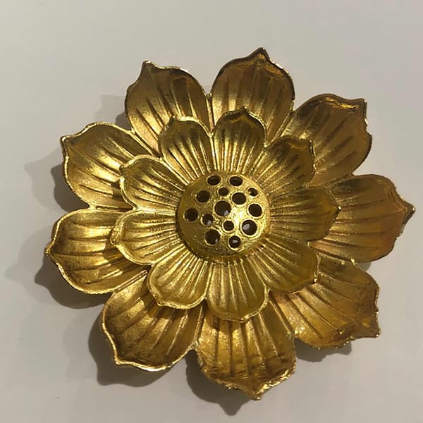 Guld røgelsesbrænder pindholder Buddhisme Lotus Line røgelse pl onesize