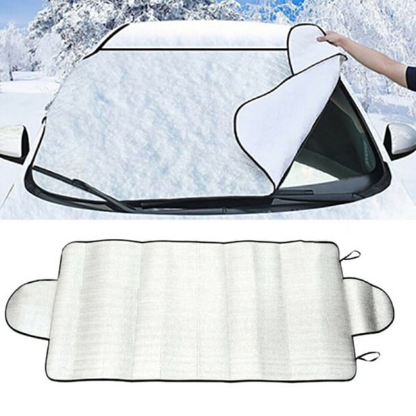 Bil vindruta cover vinter Ice Frost Guard solskydd White one size