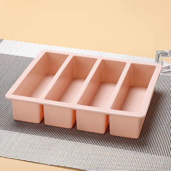 1 st 4 rutnät långremsa silikoniskuber fyrkantig form DIY C Pink onesize