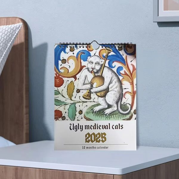 2025 WeirdMedieval Cats Kalender - QuirkyArt Firar Katter cat