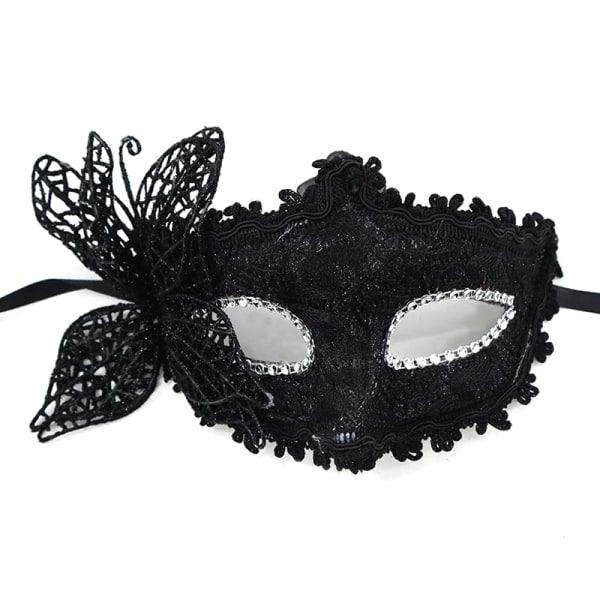 Mode Lyx Venetiansk Maskerad Mask Kvinnor Flickor Sexig Fox Ey Black ONESIZE