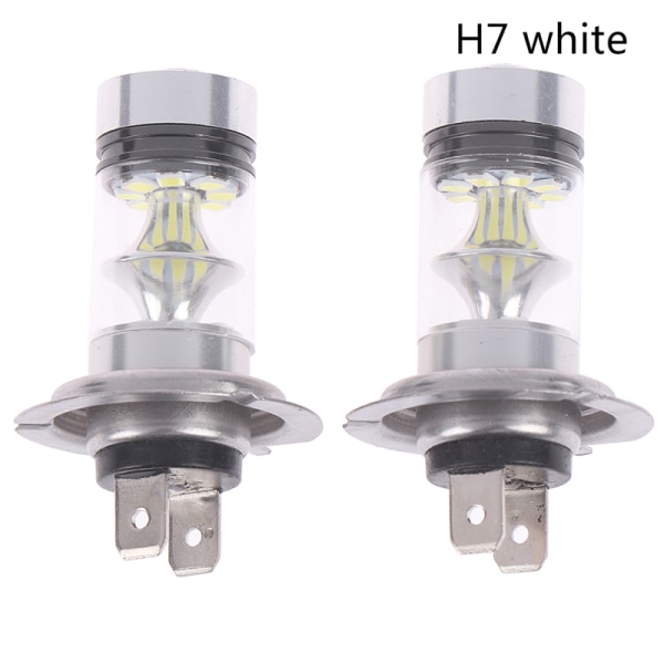 2x Bil H4/H7 9003 HB2 8000K Hi/Lo Beam 20 LED-tåkelys Kjøring White H7