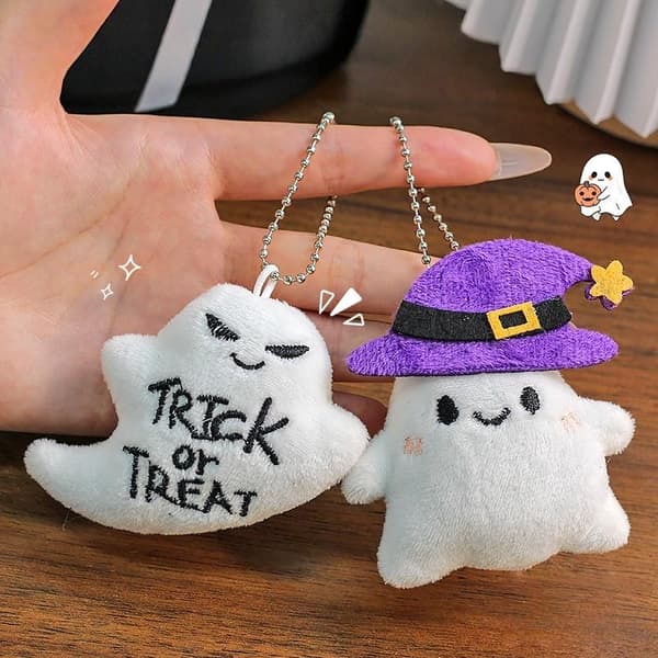 Halloween plys-nøglering til kvinder græskar spøgelse flagermus heksehat A3