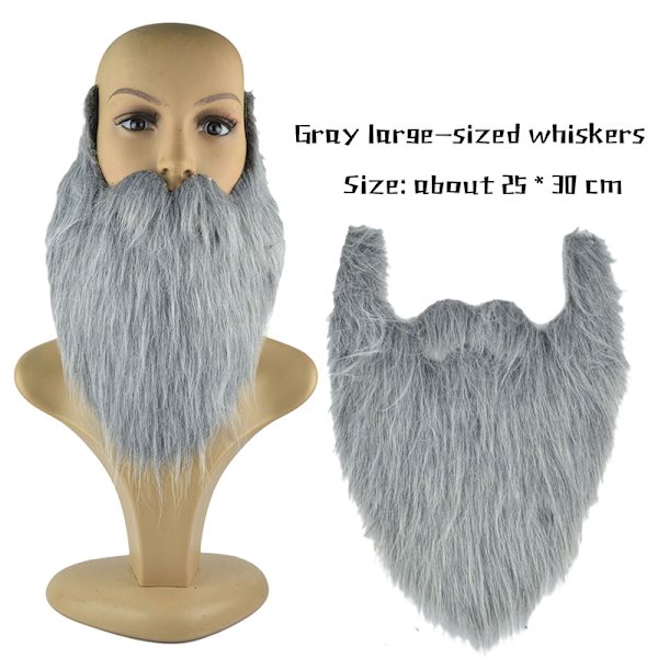 DIY Fancy Dress Skjegg Lange Fluff Beards Cosplay Kostyme rekvisitter Gray one  size