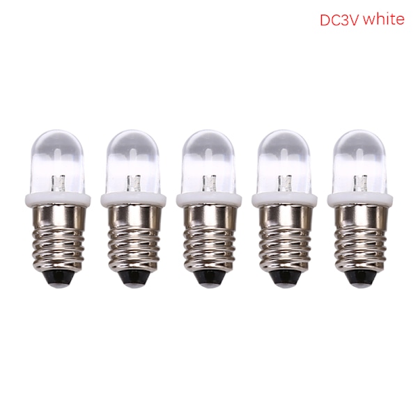 5 stk E10 LED-pære DC 3V 4,5V Instrumentpæreindikatorlampe Fla white DC3V  55d7 | white | DC3V | Fyndiq