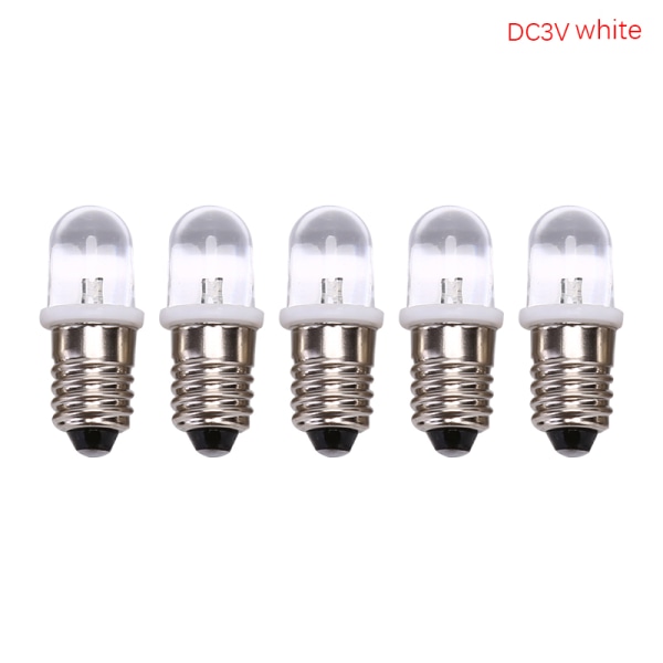 5st E10 LED-lampa DC 3V 4,5V Instrument Glödlampa Indikatorlampa Fla white  DC3V 55d7 | white | DC3V | Fyndiq