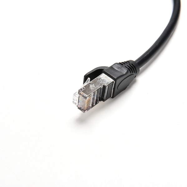 1FT RJ45 uros-naaras ruuvipaneelikiinnitys Ethernet LAN-verkko Black one size