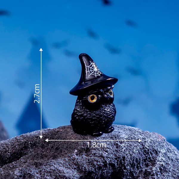 Mini Halloween Ornament Heks Spøgelse Græskar Figur Mikroland A9
