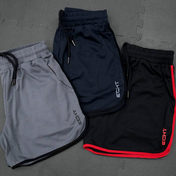 Kesä Miesten Juoksushortsit Urheilu Fitness Lyhyet Housut Nopeasti Kuivuvat Navy blue L