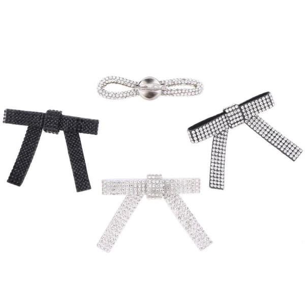 3/6 st mode glänsande strass rosett brosch krage nål kläder A2 3Pcs