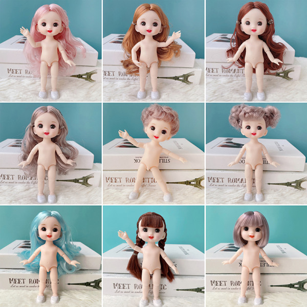 16-17 cm pigedukke 1/8 Movable ed Nude Body OB11 Accessories Girl F8