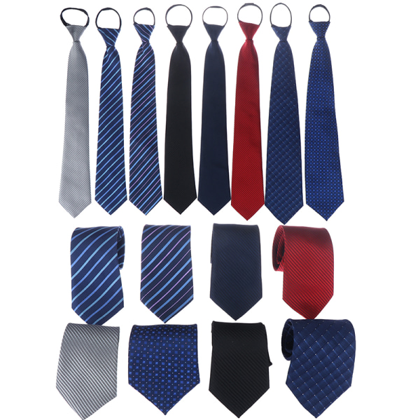 Lazy menns glidelås slips solid stripet uformelt forretningsbryllup Color style 2