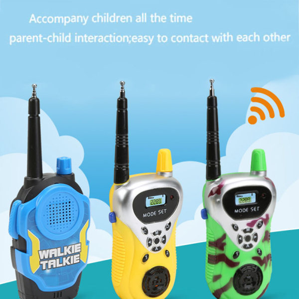2kpl Mini Walkie Talkie Kids Radio Station Kannettava radio Commu Yellow onesize