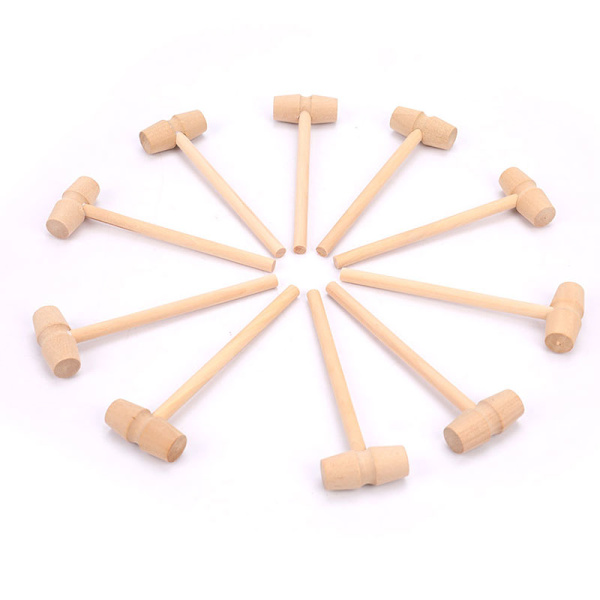 10 stycken Mini trä hammarbollar Toy Pounder Ersättningsträ wooden onesize