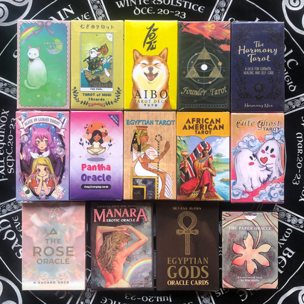 Papirhåndbok Tarotmerke Slitasjebestandig brettspillkort Divinat Multicolor C