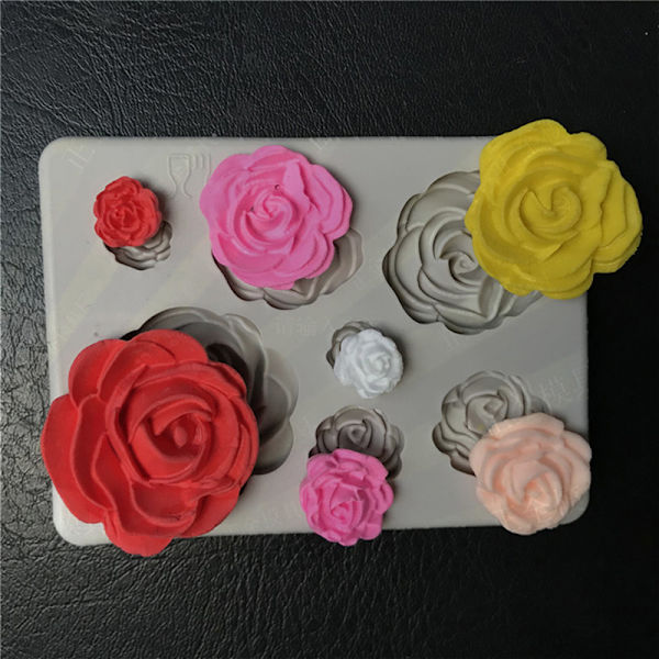 3D Ruusukukka Silikoni Fondant Suklaamuotin mould Decor Suga A onesize