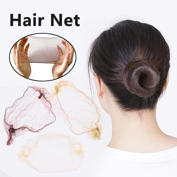 50 st hårnät elastiskt bunt hår osynligt hårnät mesh bulle H 50Pcs 30cm beige