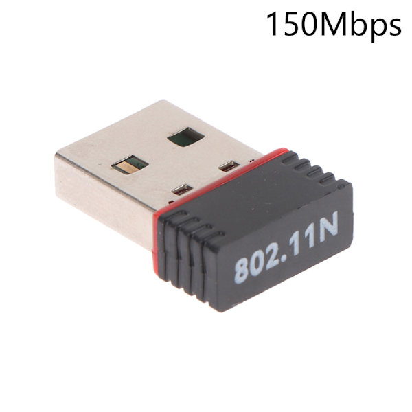 Mini USB Wifi Adapter 802.11n Antenne 150 Mbps USB trådløs modtagelse Black one size