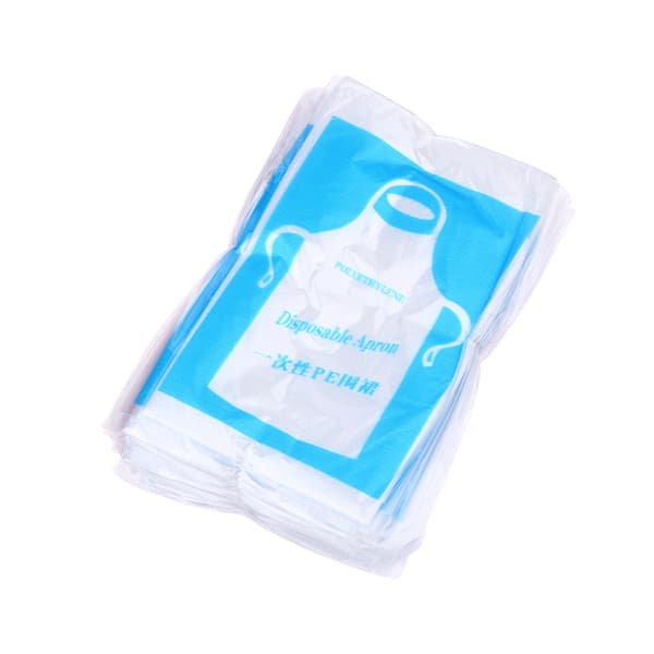 25 stk. engangs og vanntett forkle i plast for grilling og olje one size