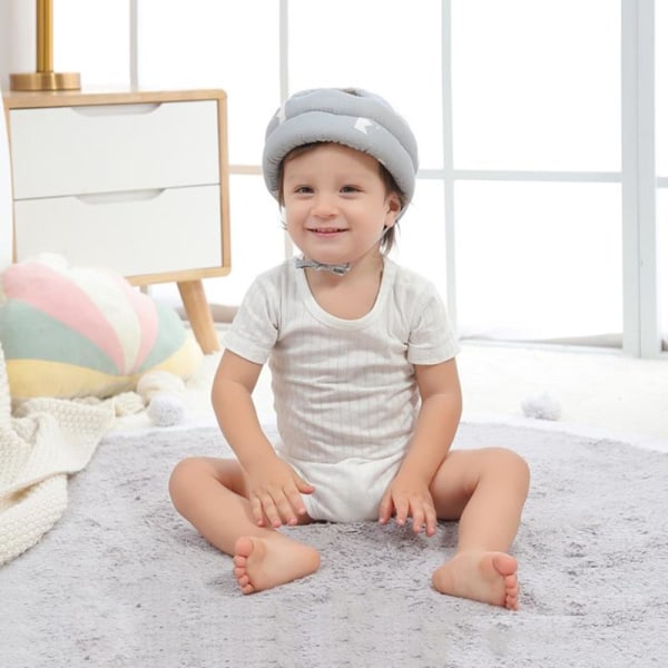 Baby sikkerhedshjelm Hovedbeskyttelse Hovedbeklædning Småbørn Anti-fald P White F