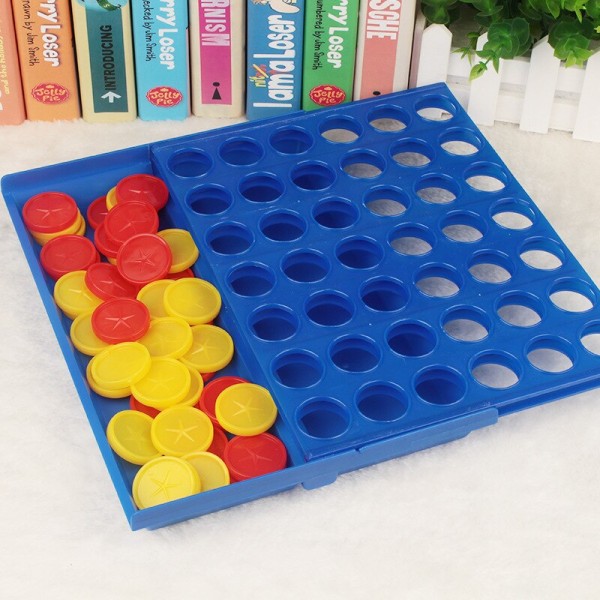 Sammenfoldelig Connect 4 In A Line Brætspil Børneuddannelse Blue one size