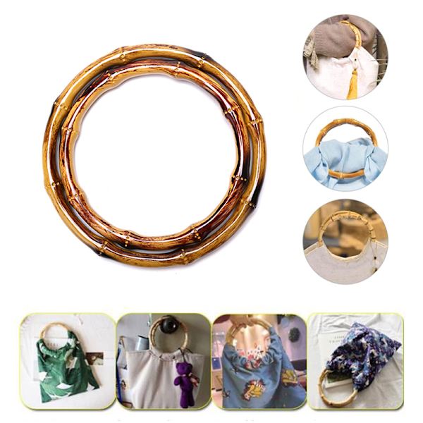 Pyöreä bambulaukun kahva käsilaukkuun Käsintehdyt DIY-laukut big
