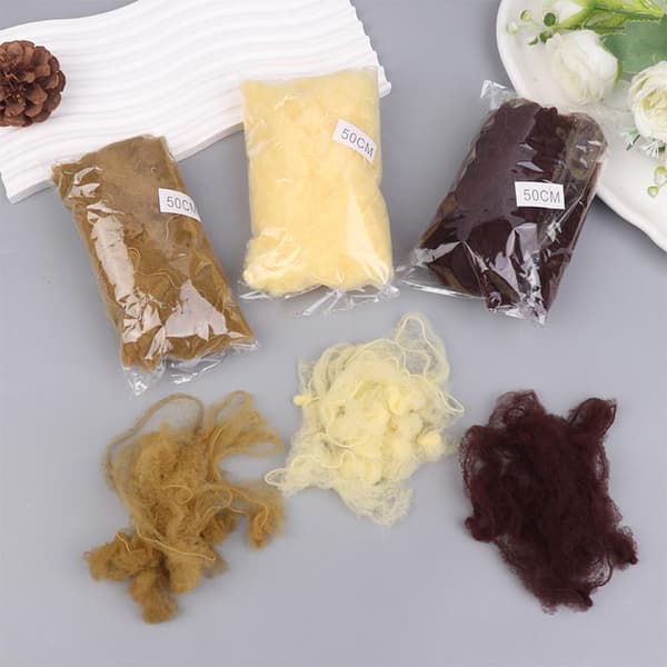 50 stk. hårelastik usynligt hårnet mesh knold H 50Pcs 30cm beige