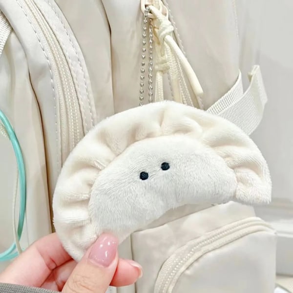 e Dumpling nyckelringar för väska hänge Creative Izakaya Plush Ke White
