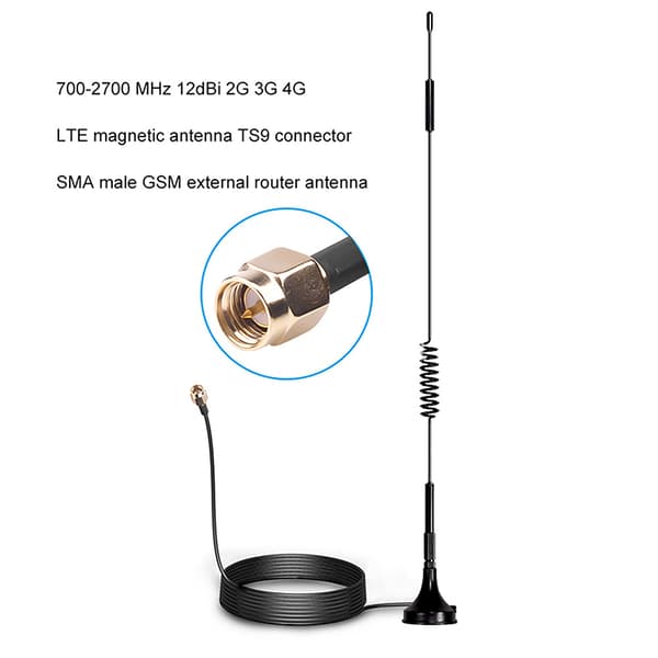 Hög kvalitet 700-2700MHz 1,5 m 50W extern router magnetlinje Black onesize