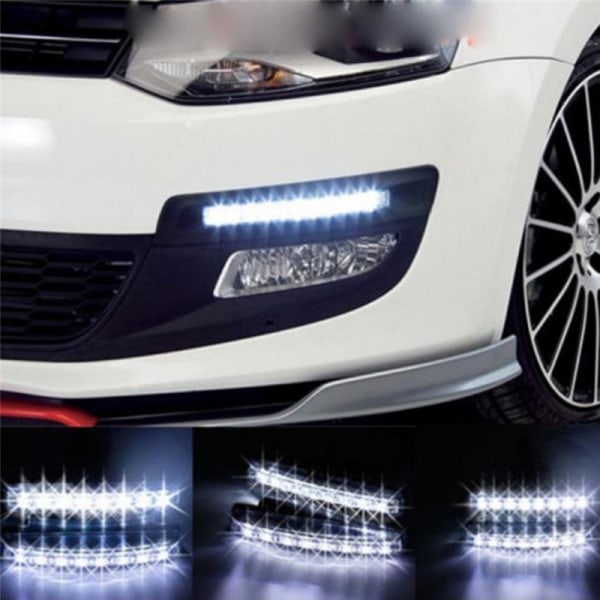 2kpl Autovalo 8 LED DRL Sumuajo Daylight Daytime Running W White 2pcs