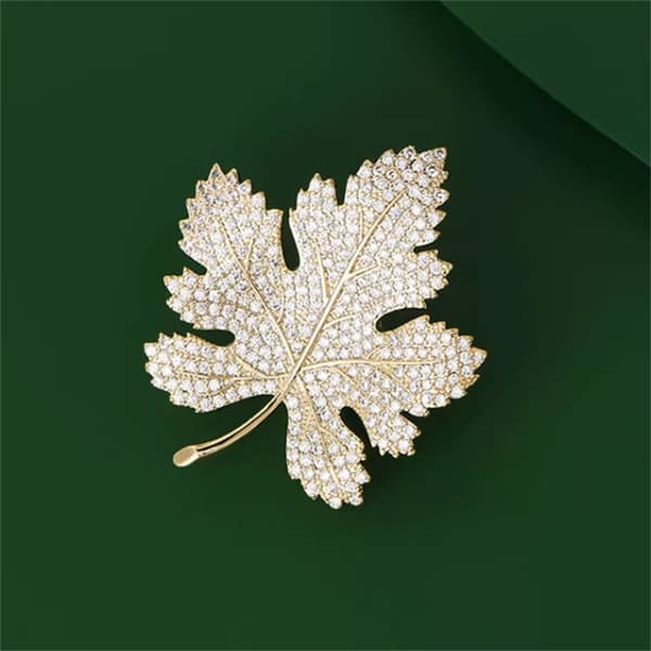 Utsökta Lönnlövsbroscher Lyxiga Eleganta Pins Mångsidiga Shi Silver