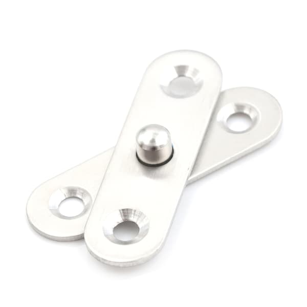 Ny 56 mm L hardware rustfrit stål 360 graders roterende dør Pi Silver one size