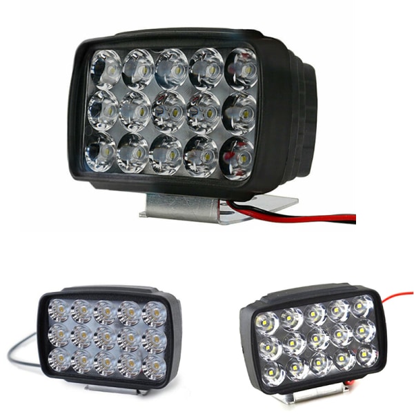 2 Stk Motorcykel Forlygte Spot Lys 15 LED 1000LM Motos ATV UT Black 2Pcs