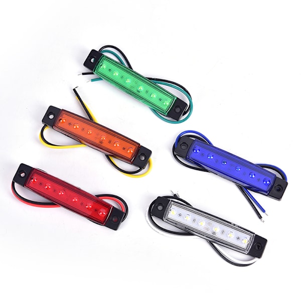1PC 12V 6LEDS Lastbils sidomarkeringsindikator Låg led släpvagnsljus Red 1Pcs