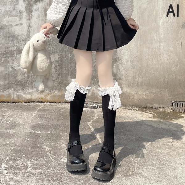 Japani Lolita Lace Sukat Naisten Sweet Kowknot High Knee Sukat A1 One Size