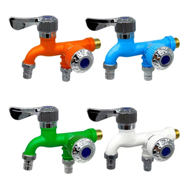 1/2" Universell grensesnittkran Dobbel uttak Dual Control Wate Orange One Size