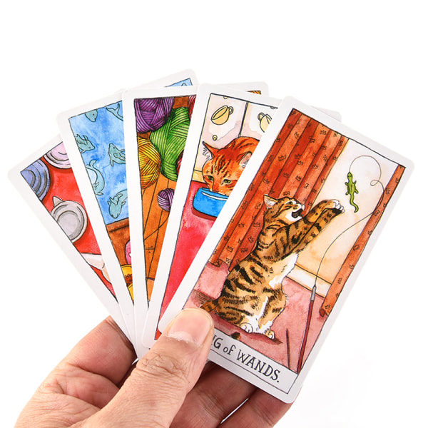 Cat Tarot Cards Game Party Spille Tarot Cards Whimsical and Hu Multicolor one size