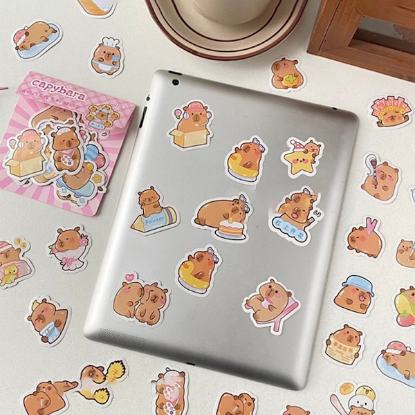 100 Ark Kreative Tegneserie Capybara Papirvarer Klistermærker DIY Dec A4