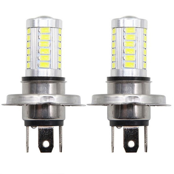 2 stk H4 LED lampe bilforlygte 33 SMD 5630 5730 pære auto Ice blue 2Pcs