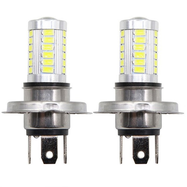 2st H4 LED-lampa Bilstrålkastare 33 SMD 5630 5730 Glödlampa Auto White 2Pcs