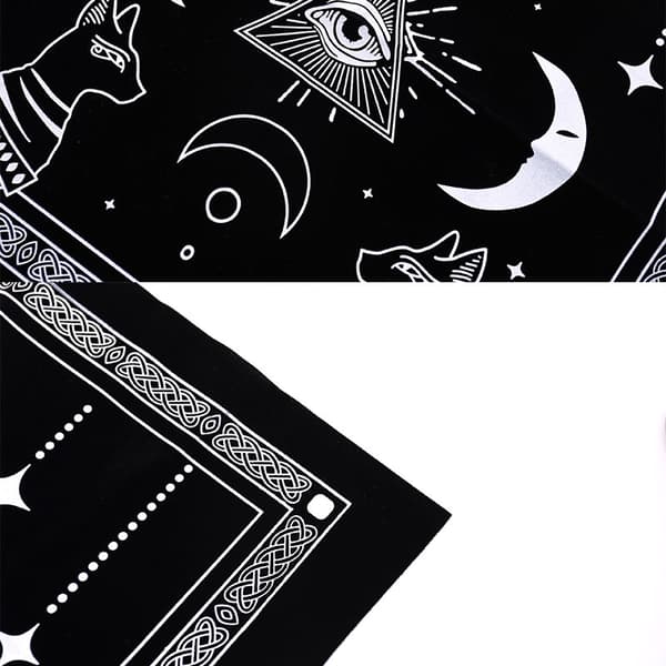 Tarots Dug Triple Moon Pentagrams Pagan Alter Cloth Flan Style 3 C