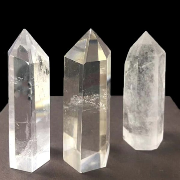 2 stk klar kvarts krystalpunkt naturlig tryllestav prøve Reiki Hea 2Pcs One Size