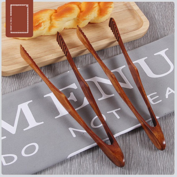 Matlaging av tre Kjøkkentang BBQ Tool Salat Bacon Steak Brød Wood Color one size