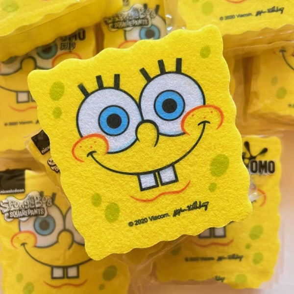 Tegneserie svampeopvaskemaskine SpongeBobs Magic Wipe Svampblok K Yellow one size