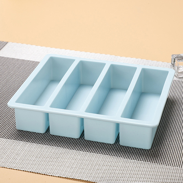 1 st 4 rutnät långremsa silikoniskuber fyrkantig form DIY C Blue onesize