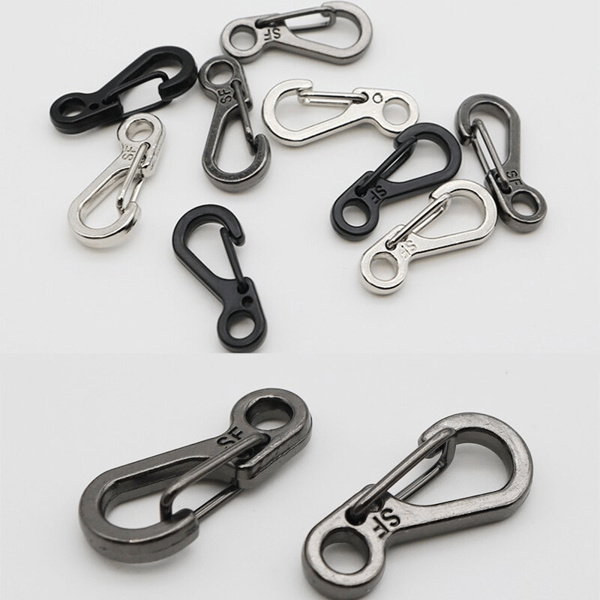 10 Stk/parti Mini Karabiner nøkkelring Camping Gadgets EDC Survival Silver one size